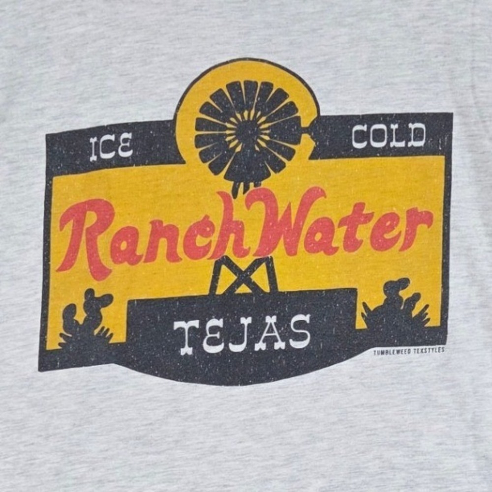 Tumbleweed Texstyles Graphic Tee Mens L Gray Ice Cold Ranch Water Tejas Shirt